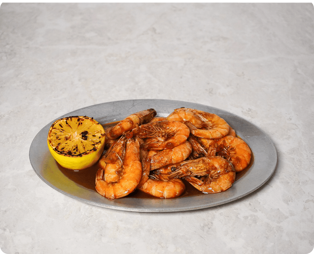 Тигровые креветки в сливочном соусе