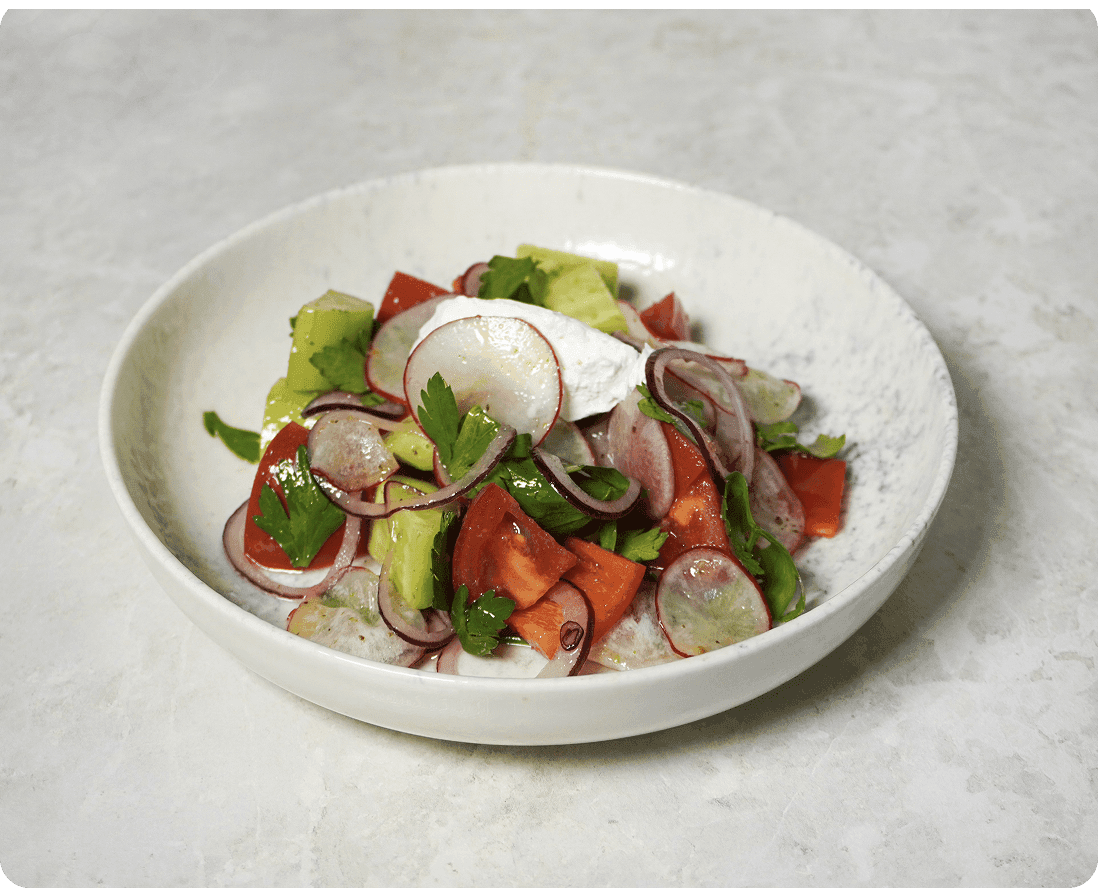 Салат домашний с кремом фета